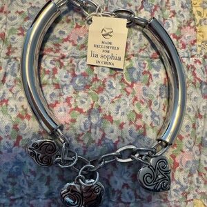 Lia Sophia Silver Bracelet with Heart Accents
